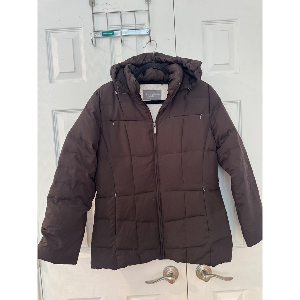 Marvin Richards Vintage 50% duck down Jacket Brown Faux Fur Lined Hooded Medium